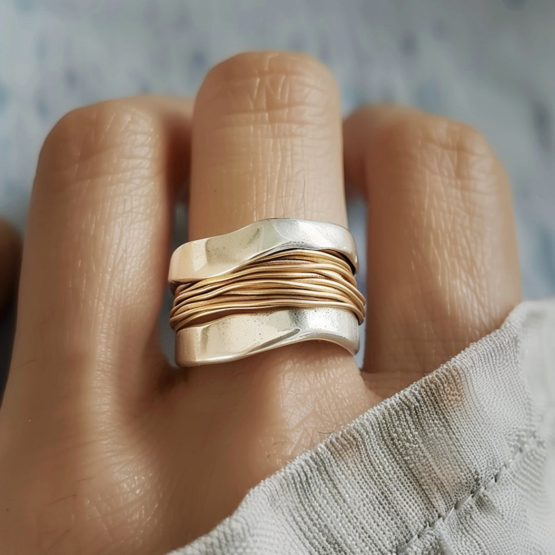 Silver-Gilded Wire Ring