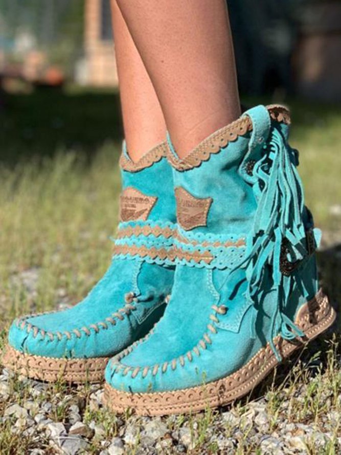 Meri | Bohemian Fringe Ankle Boots
