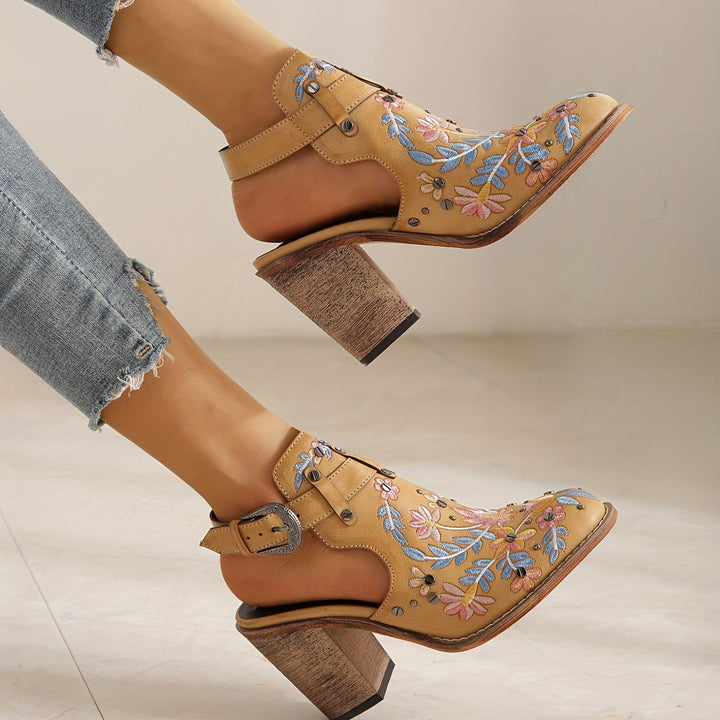 Rosine | Retro Floral Ankle Boots