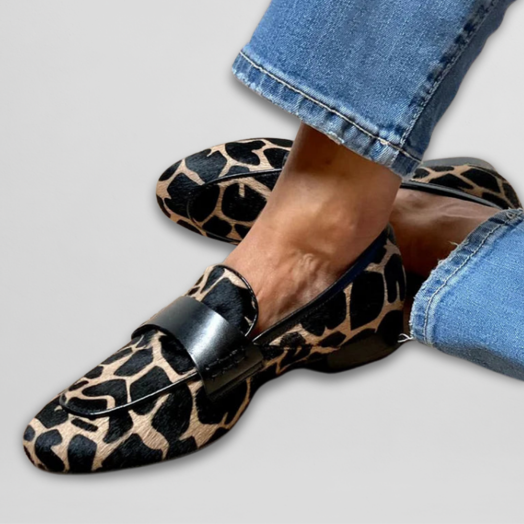 REINE | Animal-Print Slip-On Loafers
