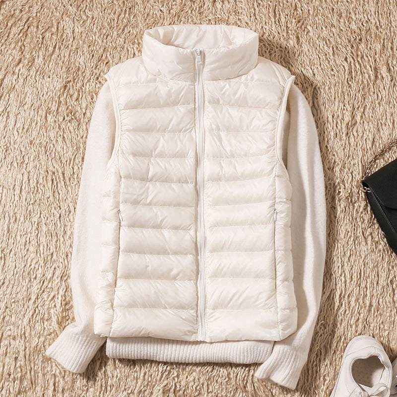 Galora - Stylish Vest Featuring White Duck Feathers
