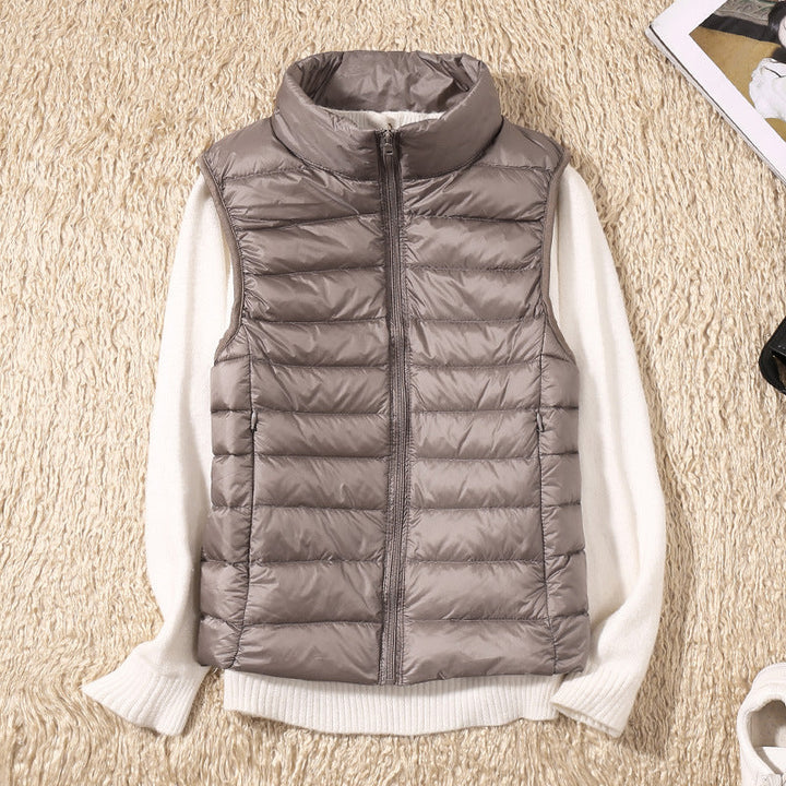 Galora - Stylish Vest Featuring White Duck Feathers