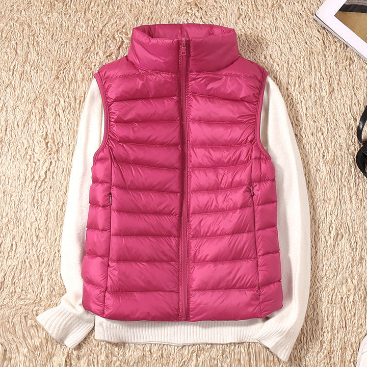 Galora - Stylish Vest Featuring White Duck Feathers