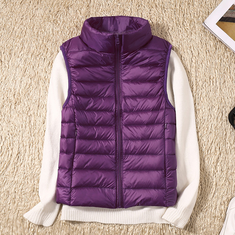 Galora - Stylish Vest Featuring White Duck Feathers