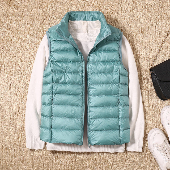 Galora - Stylish Vest Featuring White Duck Feathers
