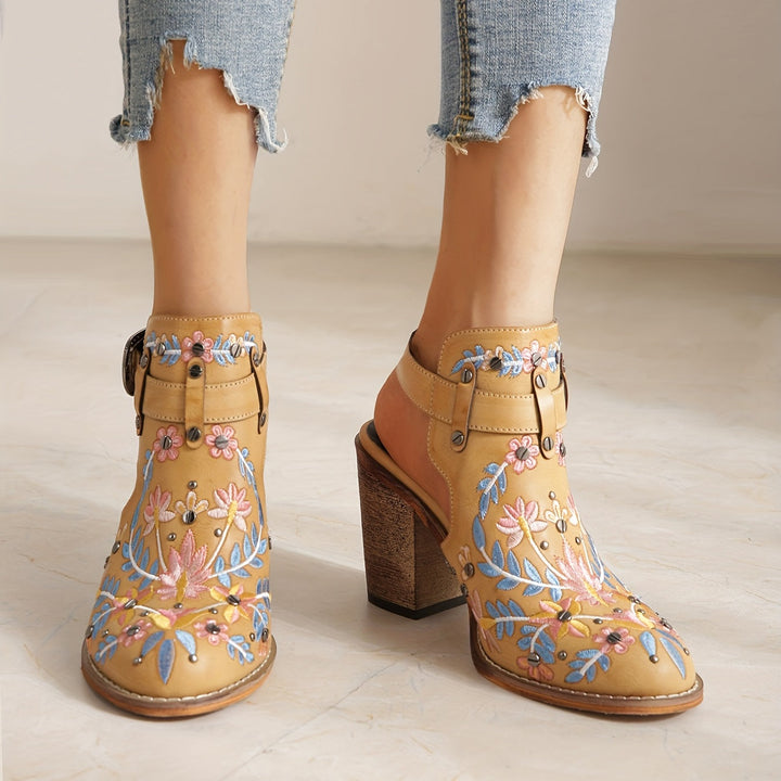Rosine | Retro Floral Ankle Boots