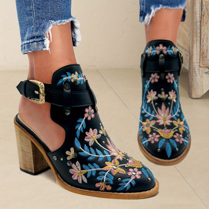 Rosine | Retro Floral Ankle Boots