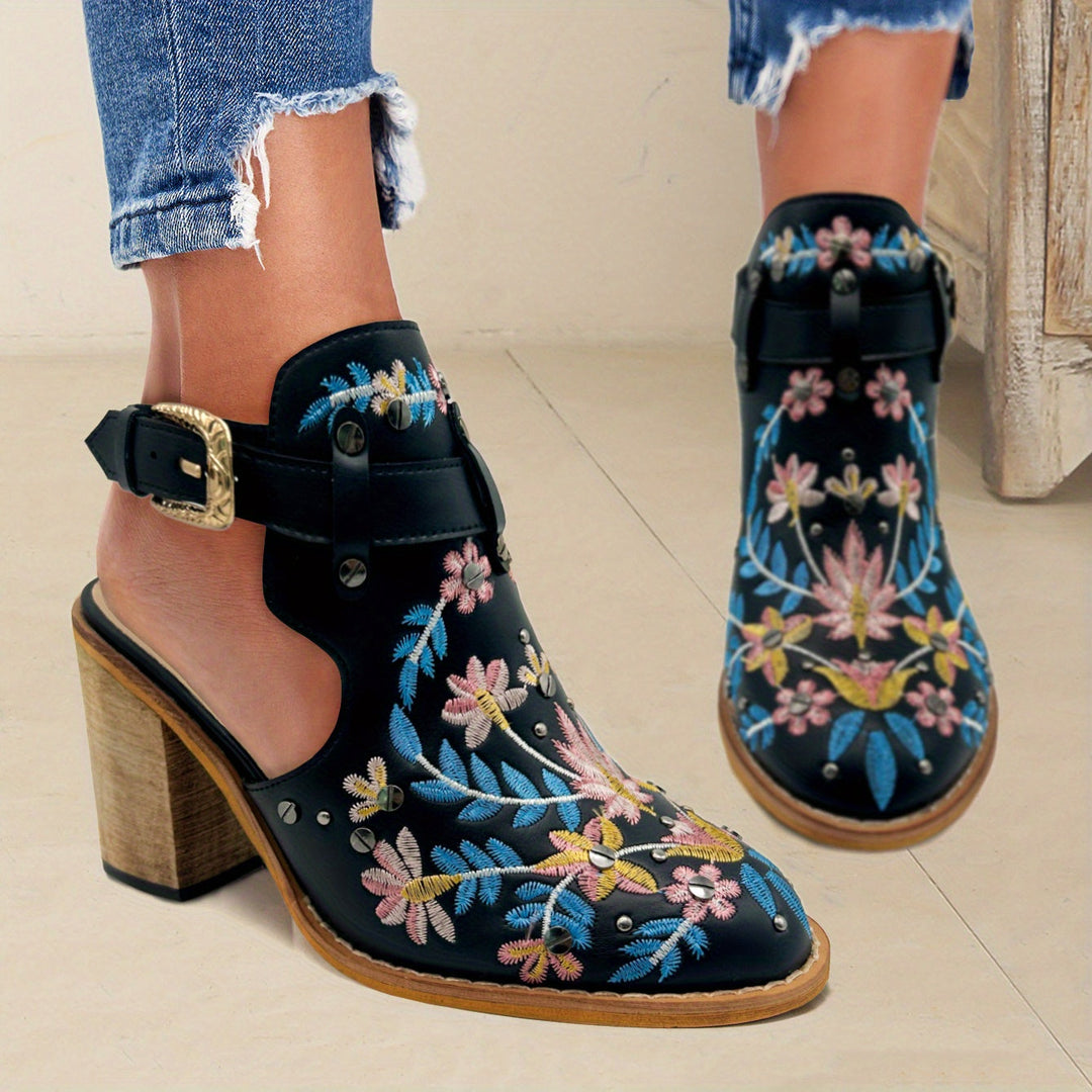 Rosine | Retro Floral Ankle Boots