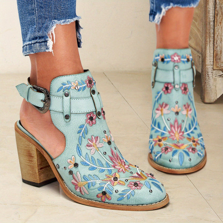 Rosine | Retro Floral Ankle Boots