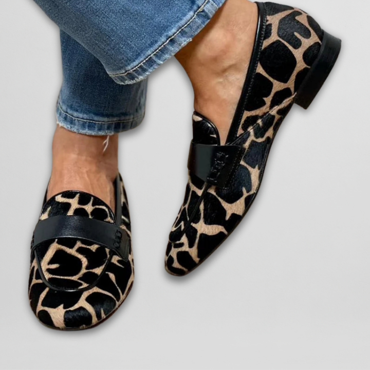 REINE | Animal-Print Slip-On Loafers