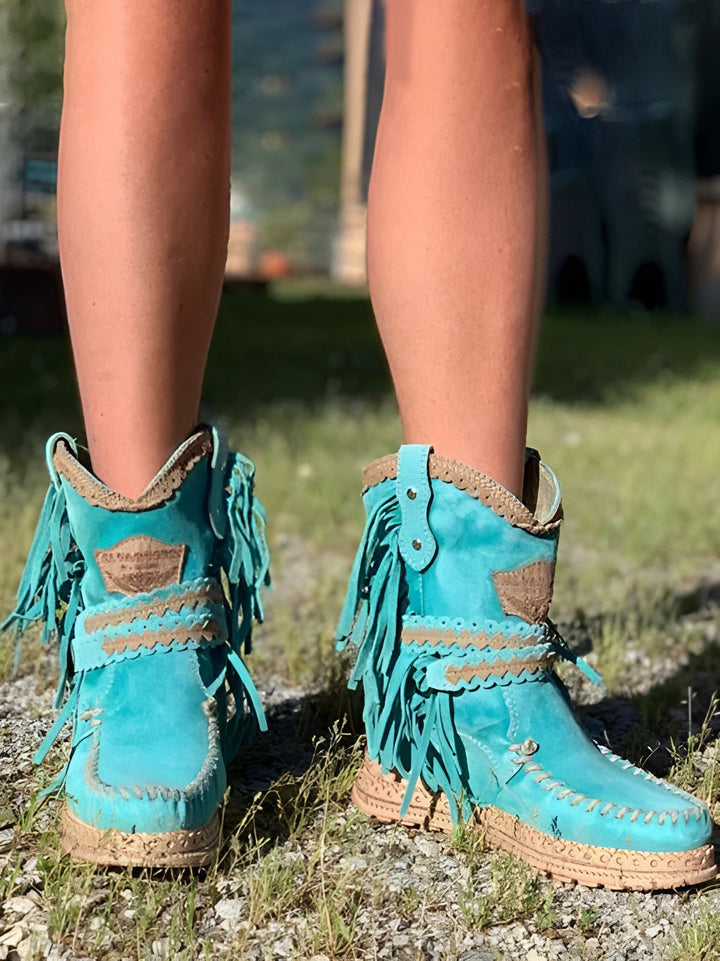 Meri | Bohemian Fringe Ankle Boots