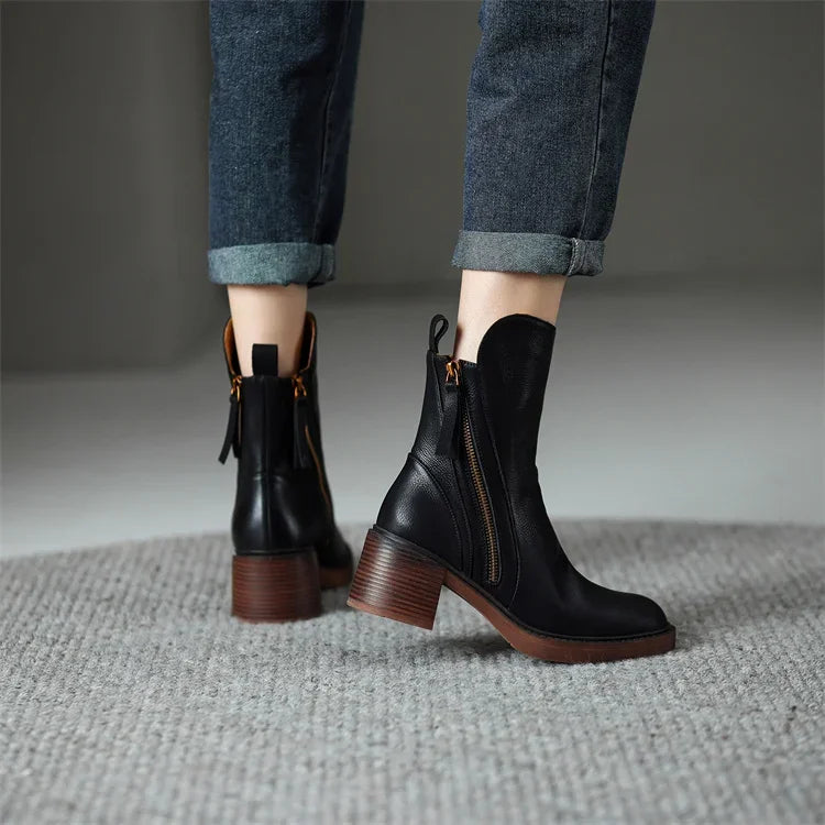 Grazia | Stylish Leather Ankle Boots
