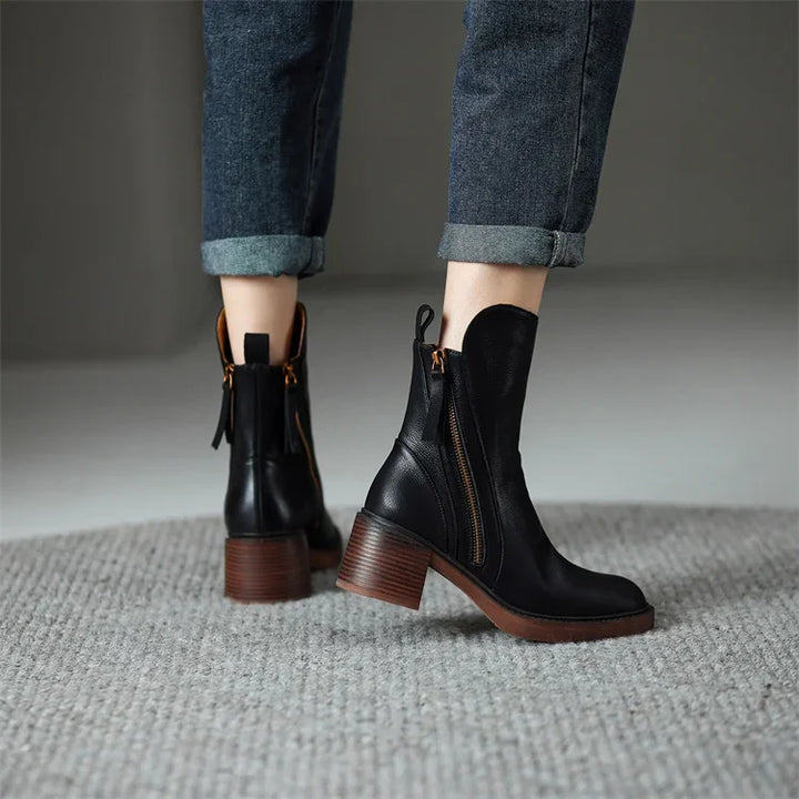 Grazia | Stylish Leather Ankle Boots