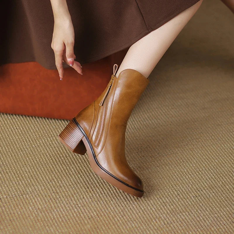 Grazia | Stylish Leather Ankle Boots