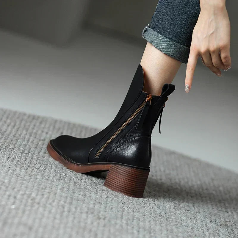 Grazia | Stylish Leather Ankle Boots