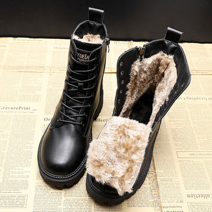 Olivia | Black Leather Boots for Winter