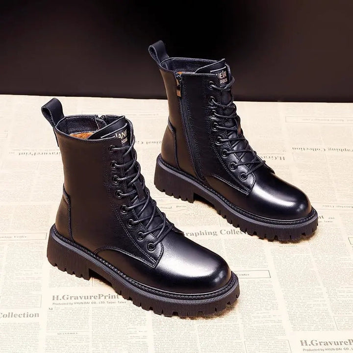 Olivia | Black Leather Boots for Winter