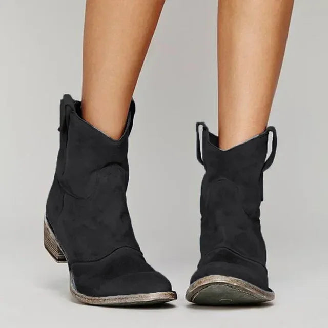 ZINNY | Retro-Inspired Western Ankle Boots