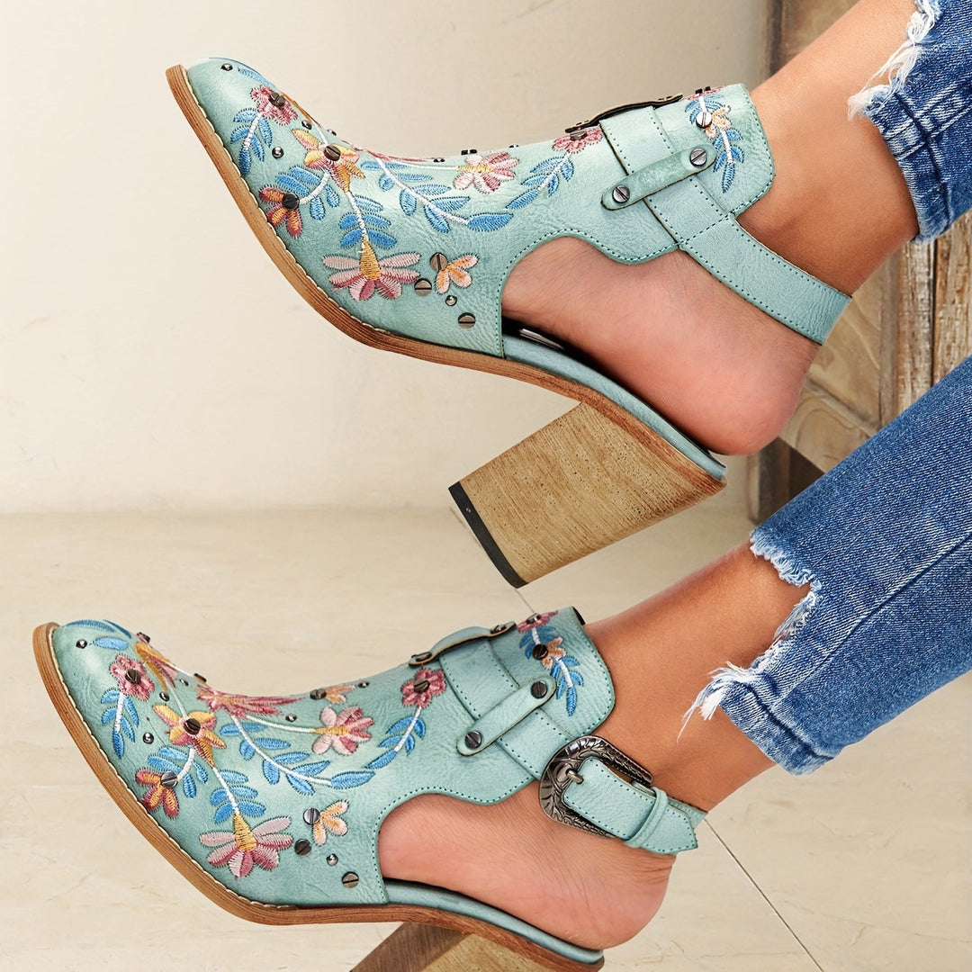 Rosine | Retro Floral Ankle Boots