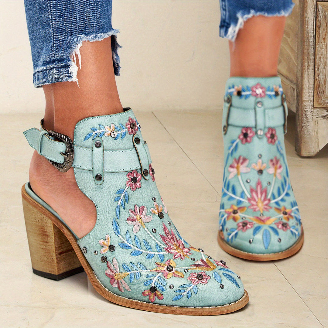 Rosine | Retro Floral Ankle Boots