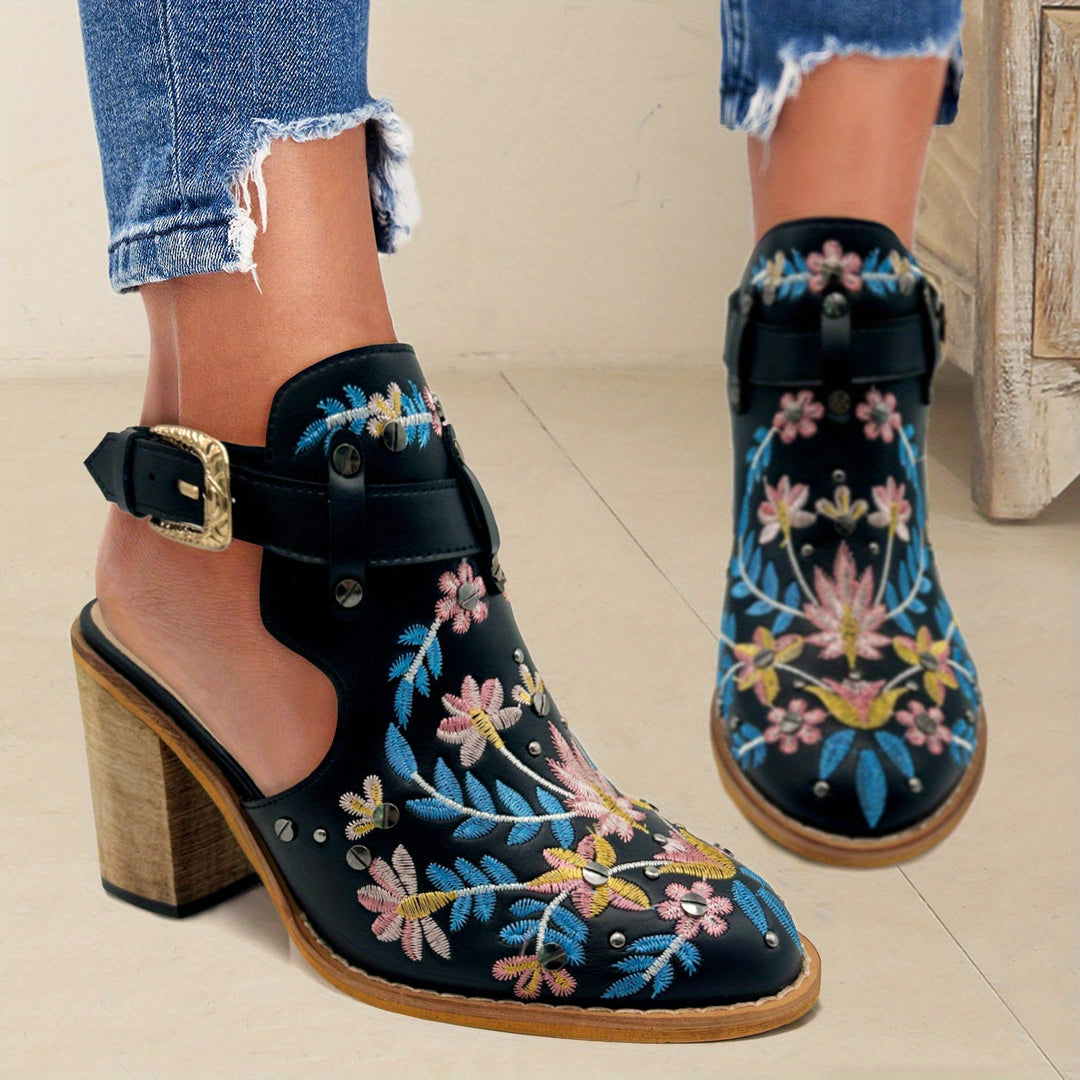 Rosine | Retro Floral Ankle Boots