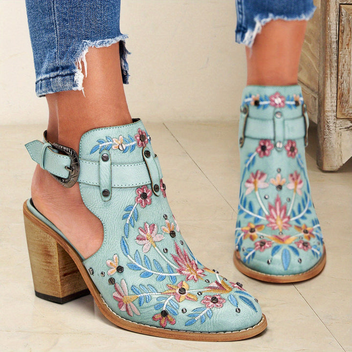 Rosine | Retro Floral Ankle Boots