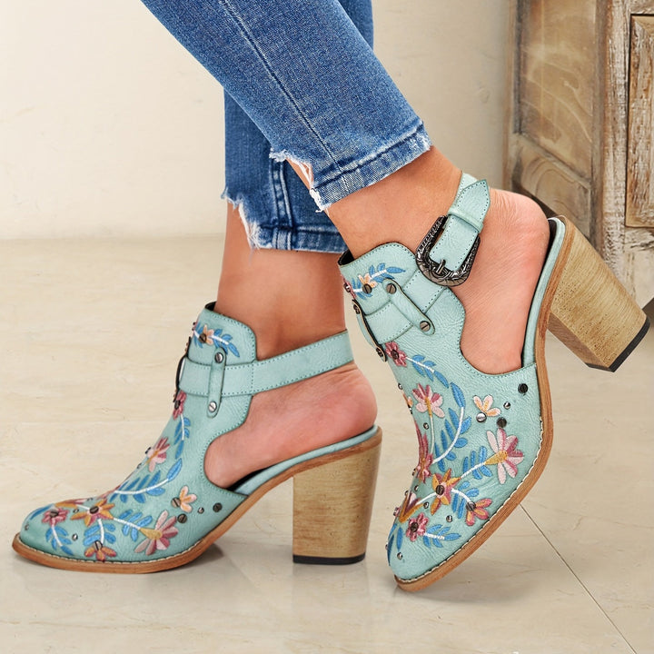 Rosine | Retro Floral Ankle Boots