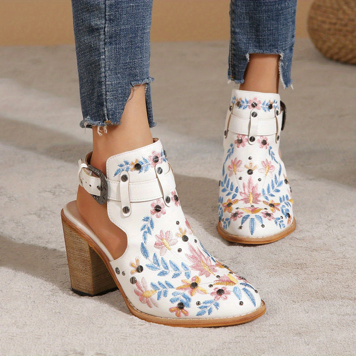 Rosine | Retro Floral Ankle Boots